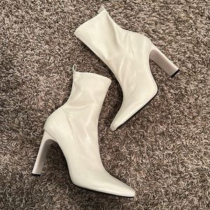 Zara Cream Ankle Boots